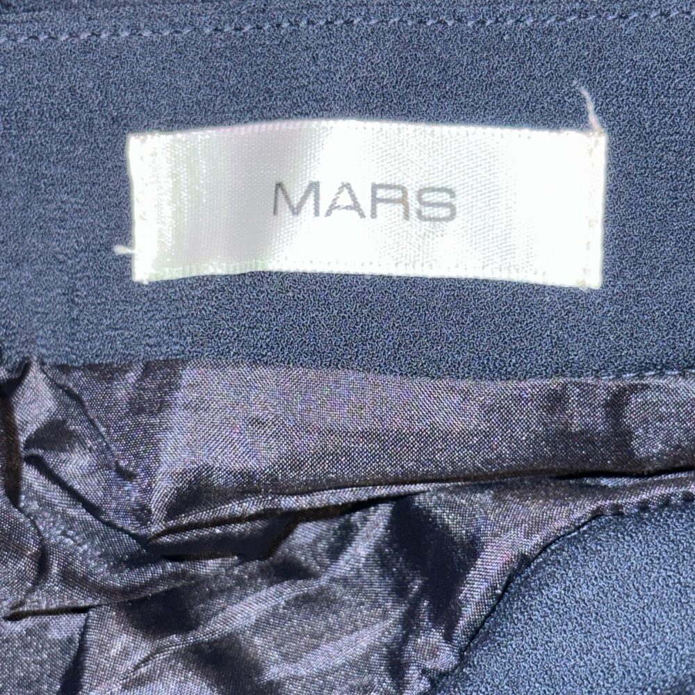 Mars Navy Pleated Suspender Skirt - Picture 3 of 3